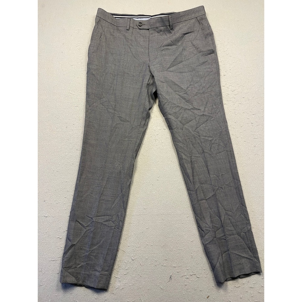 Original Penguin Dress Pants Wool Blend Grey Pattern 34W x 30L Mens